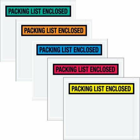 BONDAD 5 .5 x 10 in. 2 Mil Poly Blue Packing List Enclosed Envelopes - Blue BO3356844